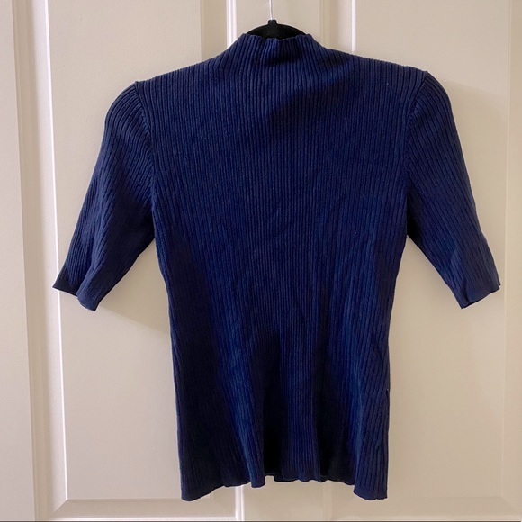 INC navy sweater ribbed - Picture 2 of 3